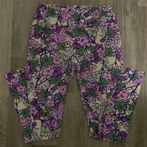 Juniors Leggings Flower Print One Size Fits All